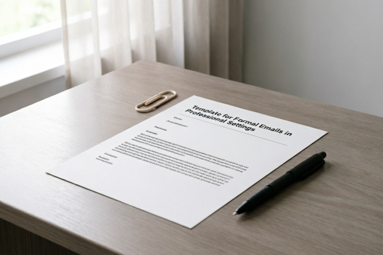 Template for Formal Emails in Professional Settings