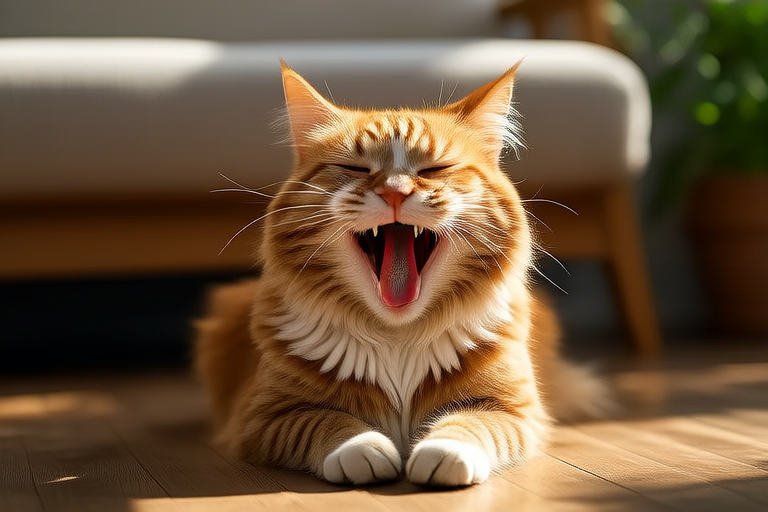 From Sunbeam to Sofa: A Day in the Life of an Orange Cat